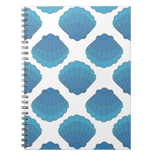 Caderno Espiral Padrão de Mosaico da Caça Azul