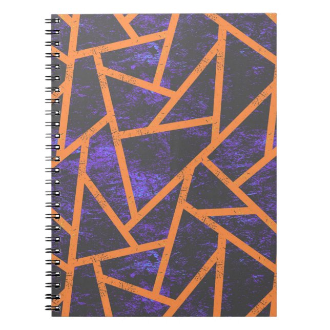 Caderno Espiral Padrão de mosaico de Halloween (Frente)