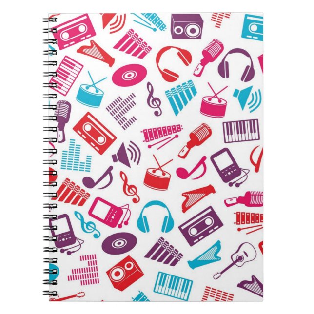Caderno Espiral Padrão de música (Frente)