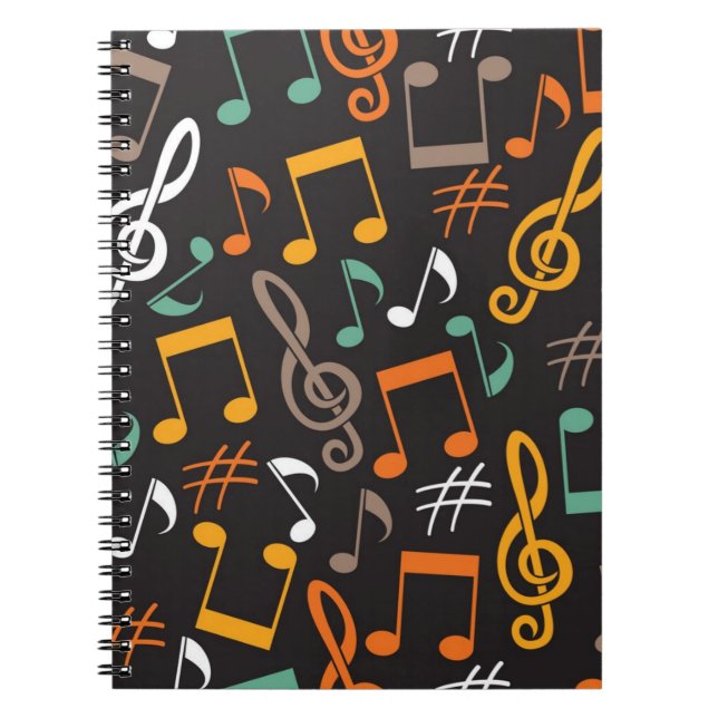Caderno Espiral Padrão de música (Frente)