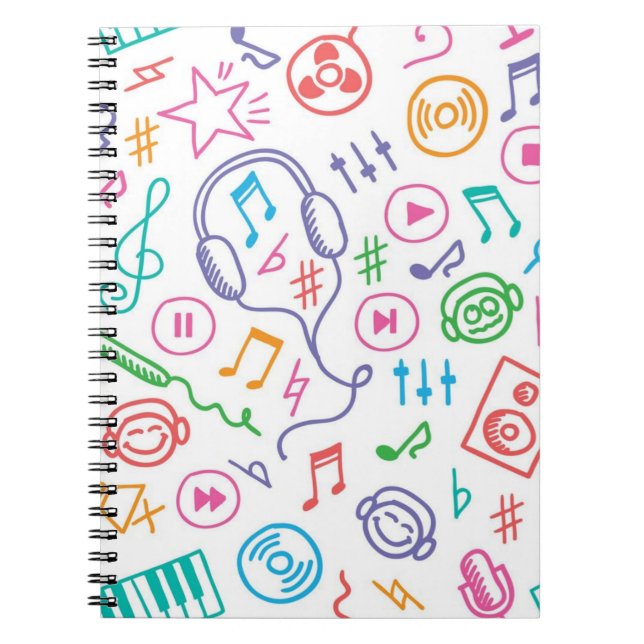 Caderno Espiral Padrão de música (Frente)