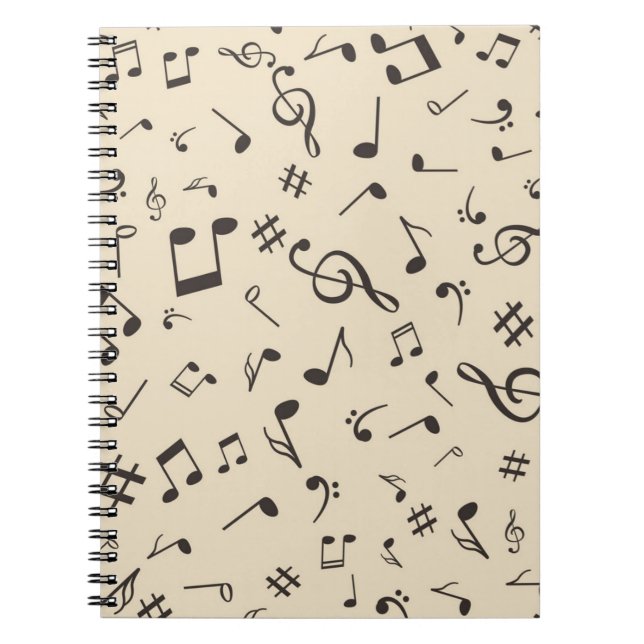 Caderno Espiral Padrão de música (Frente)