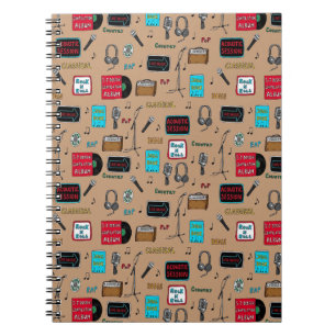 Caderno Espiral Padrão de música, sessão acústica, Rock n Roll, In