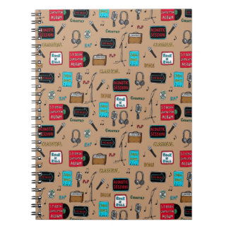 Caderno Espiral Padrão de música, sessão acústica, Rock n Roll, In
