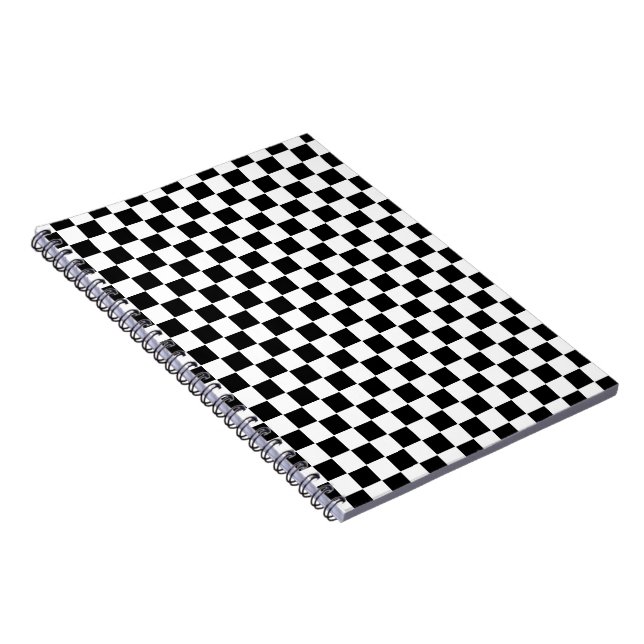 Caderno Espiral Padrão de Na moda de Caixa Branco Clássico e Preto (Lado Direito)