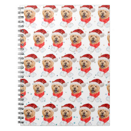 Caderno Espiral Padrão de Natal de Cachorro Chow Chow Fofo
