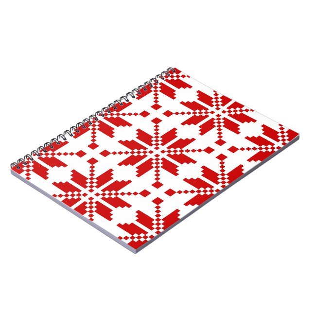 Caderno Espiral Padrão de Natal do Floco de Neve do Xmas (Left Side)