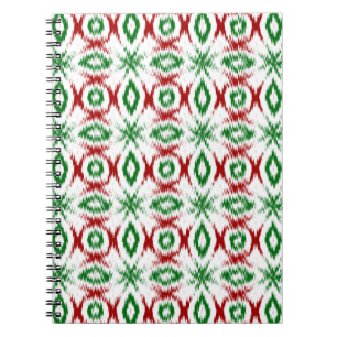 Caderno Espiral Padrão de Natal Ikat