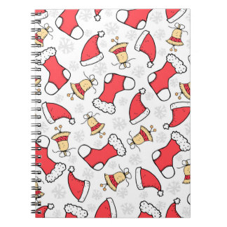 Caderno Espiral Padrão de Natal sem costura, design festivo.