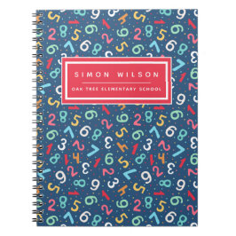 Caderno Espiral Padrão de Números Cortantes - Crianças ou Professo