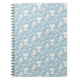 Caderno Espiral Padrão de Nuvem 