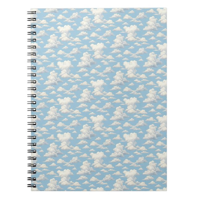 Caderno Espiral Padrão de Nuvem  (Frente)