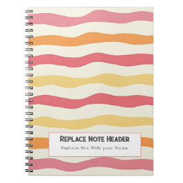 Caderno Espiral Padrão de Onda Colorido Personalizado 