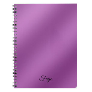 Caderno Espiral Padrão de onda de gradiente roxo simples moderno