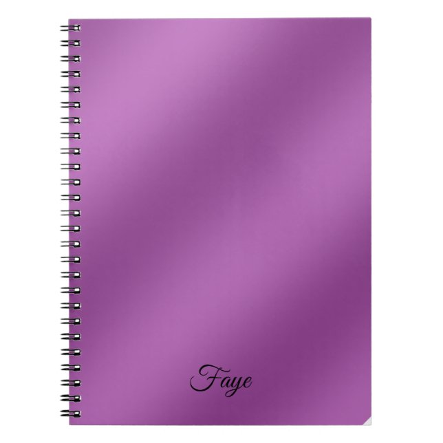 Caderno Espiral Padrão de onda de gradiente roxo simples moderno (Frente)
