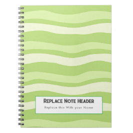 Caderno Espiral Padrão de Onda Verde Lima Personalizado 