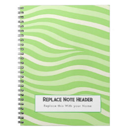 Caderno Espiral Padrão de Onda Verde Lima Personalizado 