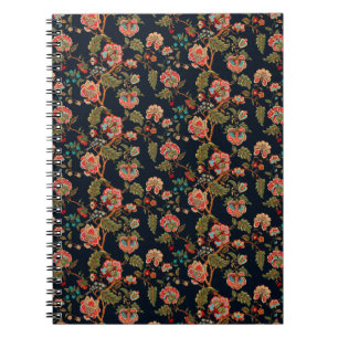 Caderno Espiral padrão de ornamento do motif mghal backgrous multi