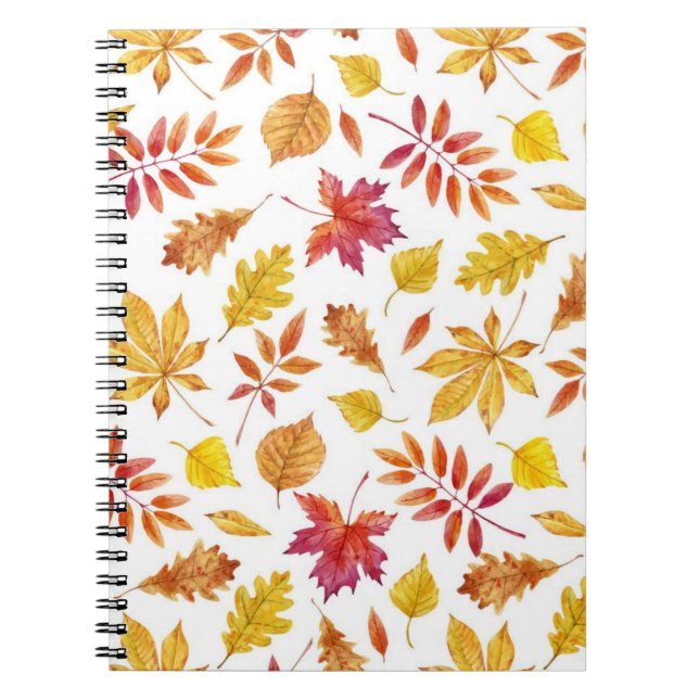 Caderno Espiral Padrão de outono (Frente)