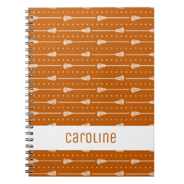 Caderno Espiral Padrão de Palitos e Linhas Pontilhadas em Laranja