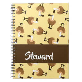 Caderno Espiral Padrão de pássaros-urubu-do-grifo-castanho