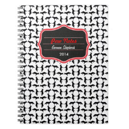 Caderno Espiral Padrão de Pastor Alemão
