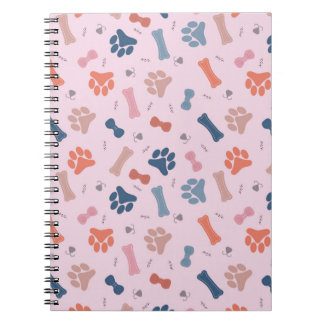 Caderno Espiral padrão de pata de cachorro