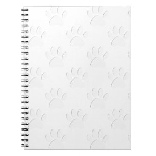 Caderno Espiral Padrão de Pata de Cachorro Cortado de Papel
