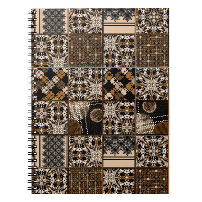 Caderno Espiral Padrão de patchwork russo (Frente)