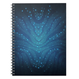 Caderno Espiral Padrão de Pele Alienigena Azul Bioluminescente - A