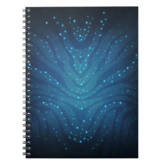 Caderno Espiral Padrão de Pele Alienigena Azul Bioluminescente - A