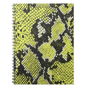 Caderno Espiral Padrão de pele de animal cobra sem costura. Cobras