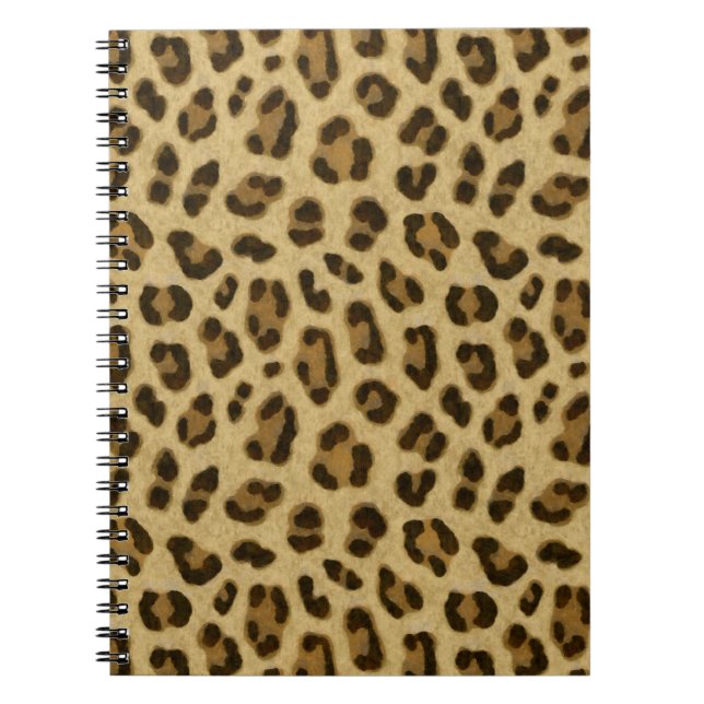 Caderno Espiral Padrão de Pele de Impressão de Animais do Leopardo (Frente)