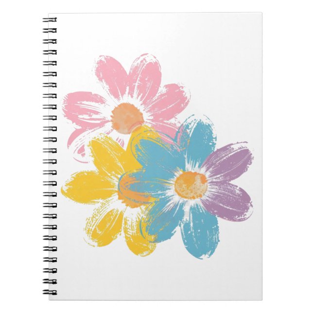 Caderno Espiral Padrão de pétala da flor (Frente)