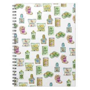 Caderno Espiral Padrão de poção da bruxa duplo