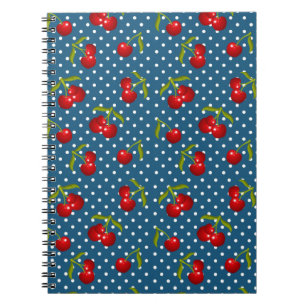 Caderno Espiral Padrão de Ponto do Padrão do Bolinhas Azul Ilustra