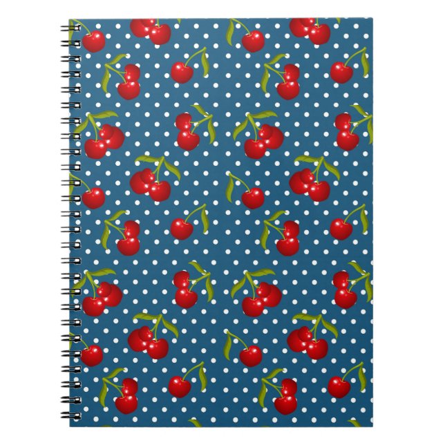 Caderno Espiral Padrão de Ponto do Padrão do Bolinhas Azul Ilustra (Frente)