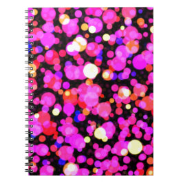 Caderno Espiral Padrão de Ponto dos Círculos Rosa
