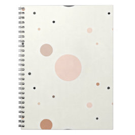 Caderno Espiral Padrão de Ponto Minimalista de Inverno, Neutros Ma