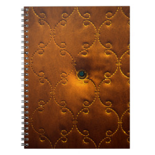 Caderno Espiral Padrão de porta estofada de couro genuína, vá