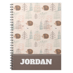 Caderno Espiral Padrão de Porte da Floresta em Cute