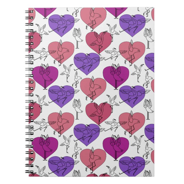 Caderno Espiral Padrão de poses de ioga | Ioga sem costura 4 (Frente)
