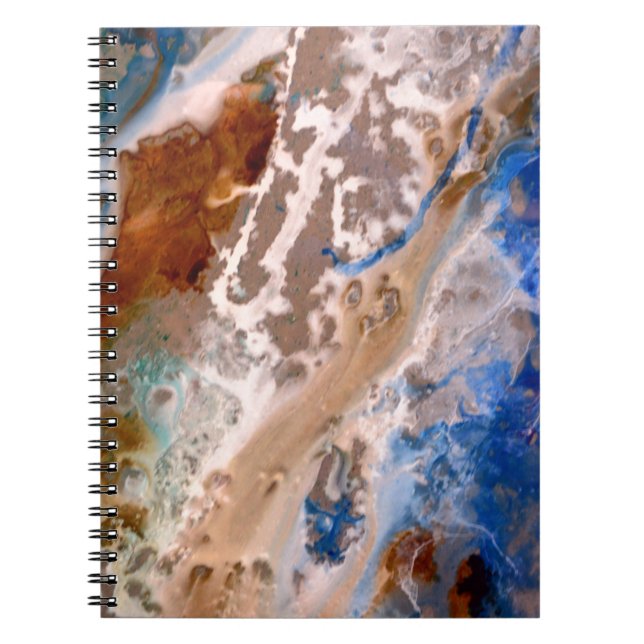 Caderno Espiral padrão de praia abstrato sandy padrão de água (Frente)