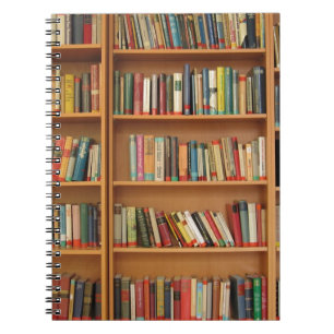 Caderno Espiral Padrão de prateleira clássico, estante,livros,anti
