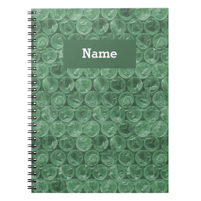 Caderno Espiral Padrão de quebra- cabeça verde personalizado (Frente)