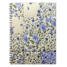 Padrão de Quilt Floral Azul Antigo