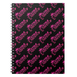 Caderno Espiral Padrão de rainha do ginásio faux rosa-rosa-falso e