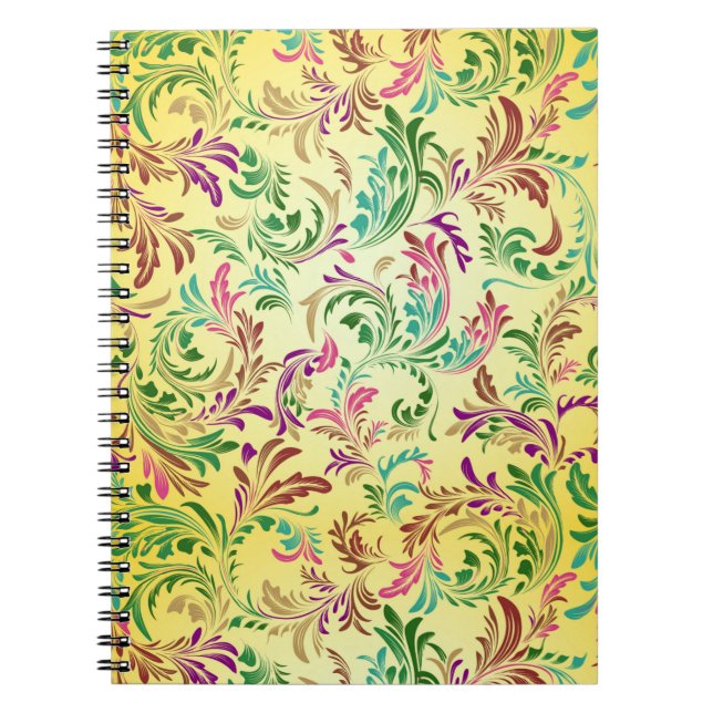 Caderno Espiral Padrão de Ramificações Design-78466 (Frente)