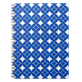 Caderno Espiral Padrão de remessa azul e branco