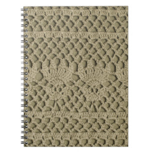 Caderno Espiral Padrão de rendas em verde-oliva
